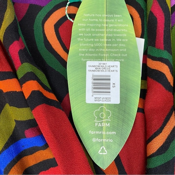 Farm Rio Rainbow Wild Hearts dress NEW - Picture 9 of 15